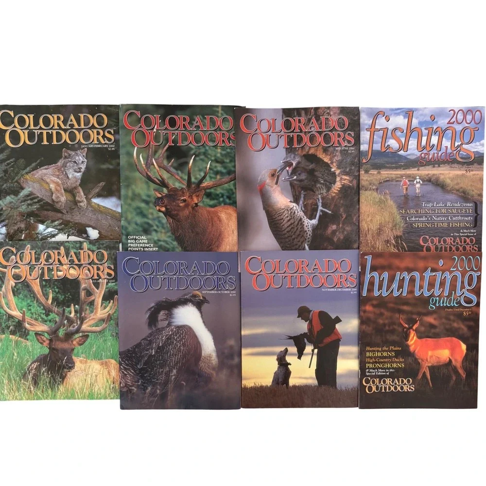 Vintage Colorado Outdoors Magazine 2000 Full Year Set& Hunting Fishing Guides
